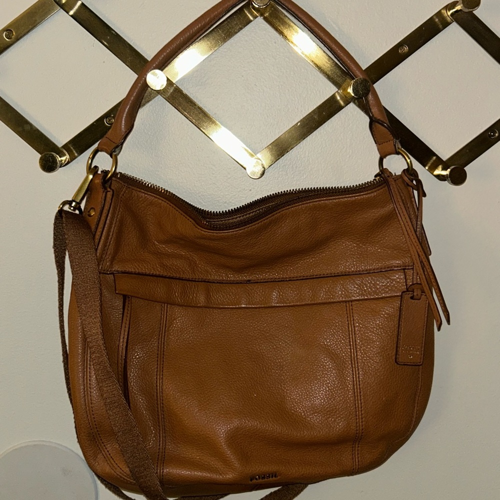 Classic Brown Leather Shoulder Bag